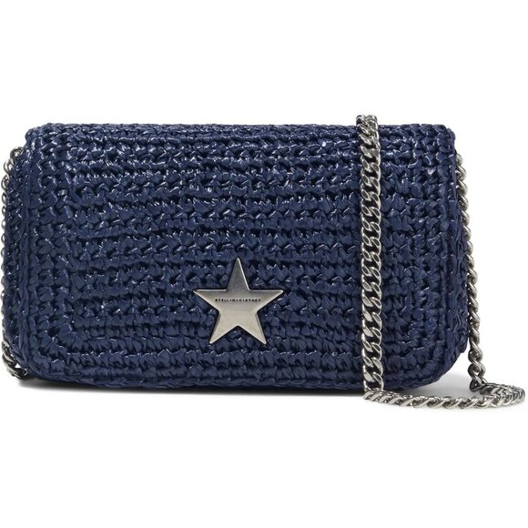 NEW STELLA MCCARTNEY Star Faux Raffia Chain Shoulder Bag - Picture 4 of 16